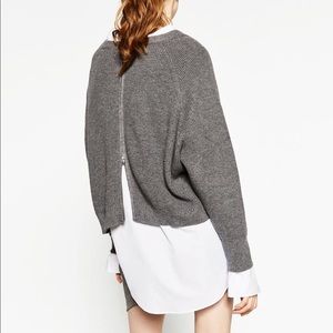 Zara Grey sweater with zipper at the back